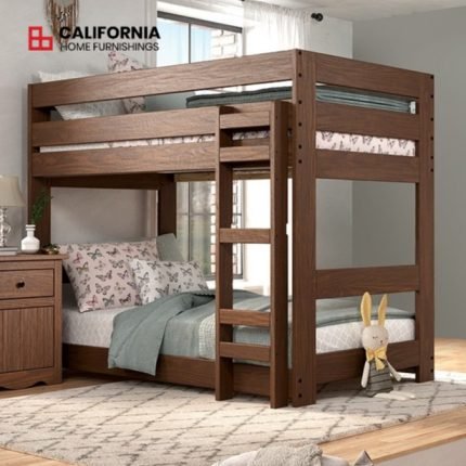 RUSTIC MAHOGANY TWIN BUNK BED