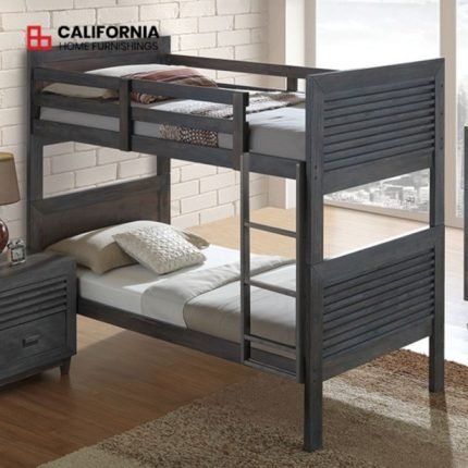 TRANSITIONAL CHARCOAL BROWN TWIN/TWIN BUNK BED