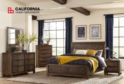 4PC SET (QUEEN BED + NIGHT STAND + DRESSER + MIRROR)