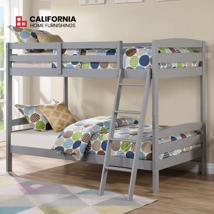TRANSITIONAL GRAY TWIN/TWIN BUNK BED