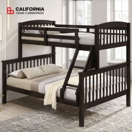 TRANSITIONAL DARK WALNUT TWIN/FULL BUNK BED