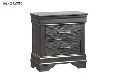 Gray 2 Drawer Nightstand