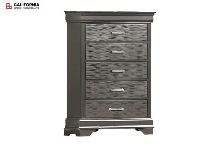 Gray 5 Drawer Chest