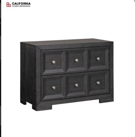 Modern Classic Weathered Black Oversized Nightstand